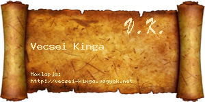 Vecsei Kinga névjegykártya