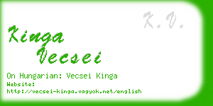 kinga vecsei business card